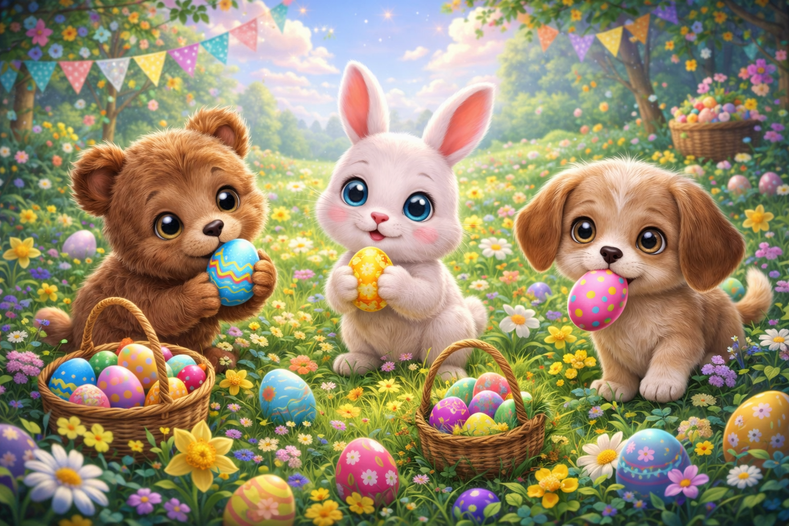 Milo, Luna en Binky zoeken Paaseieren